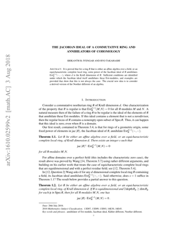 The Jacobian Ideal of a Commutative Ring and Annihilators of Cohomology