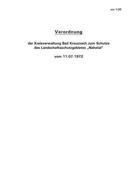 Verordnung Landschaftsschutzgebiet