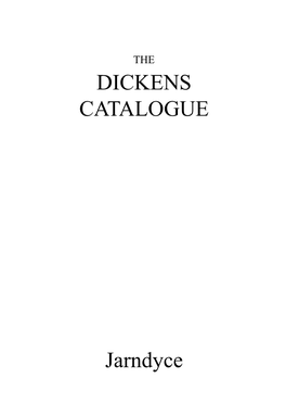 DICKENS CATALOGUE Jarndyce