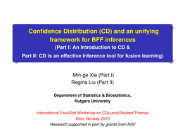 Confidence Distribution As a Unifying Framework for Bayesian, Fiducial and Frequentist