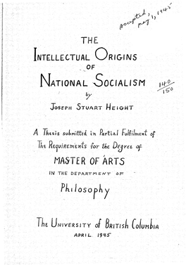 Intellectual Origins of National Socialism