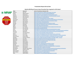 Proclamation Request Site by State Help the NPUAP Get Pressure