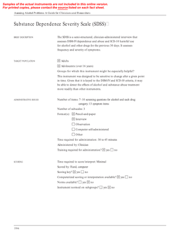 Substance Dependence Severity Scale (SDSS)