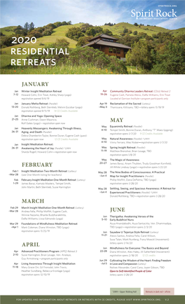 2020 Residential Retreats