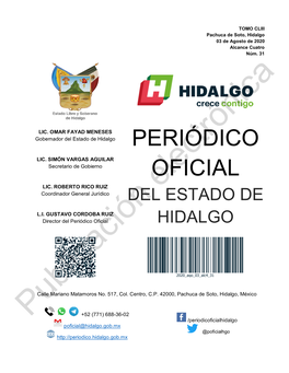 Periódico Oficial HIDALGO