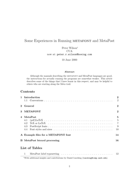 Some Experiences in Running Metafont and Metapost