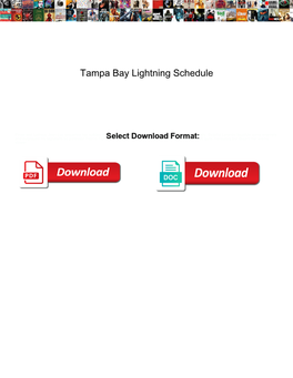 Tampa Bay Lightning Schedule