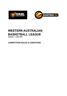 WESTERN AUSTRALIAN BASKETBALL LEAGUE Updated – 1 April 2021