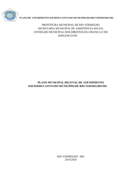 Prefeitura Municipal De Rio Vermelho Secretaria Municipal De Assistência Social Conselho Municipal Dos Direitos Da Criança E Do Adolescente