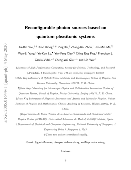 Reconfigurable Photon Sources Based on Quantum Plexcitonic Systems