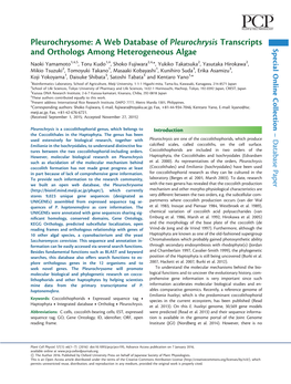 A Web Database of Pleurochrysis Transcripts And
