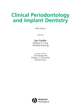 Clinical Periodontology and Implant Dentistry