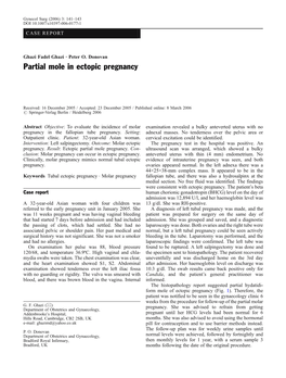 Partial Mole in Ectopic Pregnancy