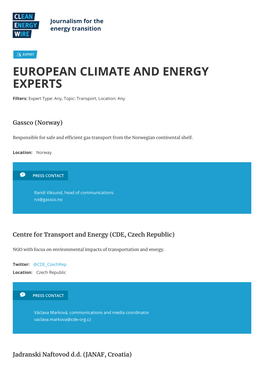 European Climate and Energy Experts