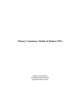 Memory Consistency Models of Modern Cpus