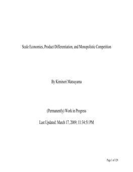 Scale Economies, Product Differentiation, and Monopolistic Competition