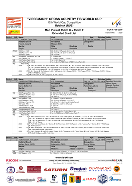 "Viessmann" Cross Country Fis World