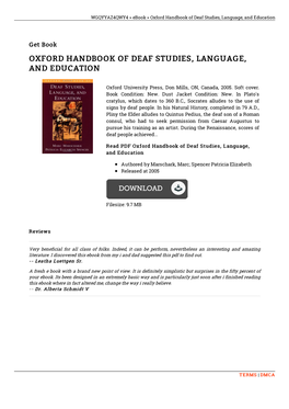 Get PDF ^ Oxford Handbook of Deaf Studies, Language, and Education