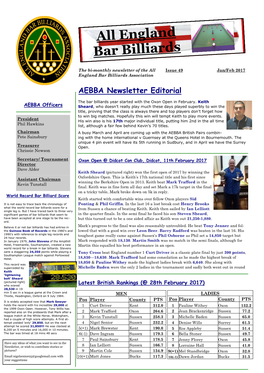 AEBBA Newsletter Editorial