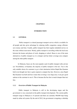 CHAPTER 1 INTRODUCTION 1.1 GENERAL Public Transport Is A