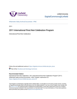 2011 International Pinot Noir Celebration Program