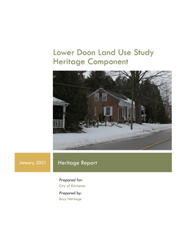 Lower Doon Land Use Study Heritage Component