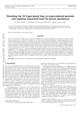 Arxiv:1906.04195V1 [Astro-Ph.SR] 10 Jun 2019