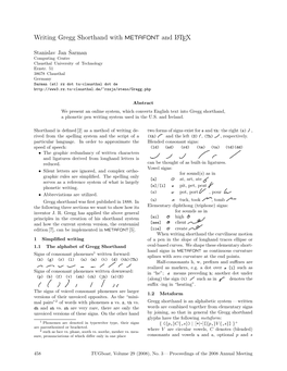 Writing Gregg Shorthand with METAFONT and LATEX