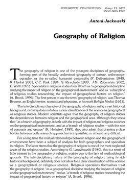 Geography of Religion