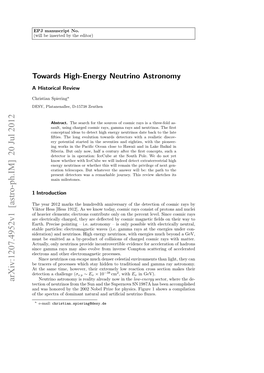 Towards High-Energy Neutrino Astronomy. a Historical Review
