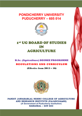 1St UG BOARD of STUDIES in AGRICULTURE