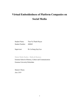 Virtual Embeddedness of Platform Companies on Social Media