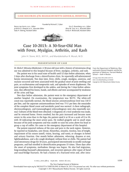 A 30-Year-Old Man with Fever, Myalgias, Arthritis, and Rash