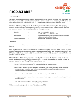 San Remo Oasis Project Brief Page 1