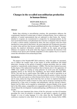 Changes in the So-Called Non-Utilitarian Production in Human History