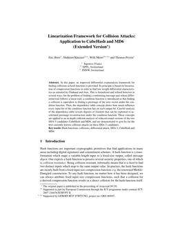 Linearization Framework for Collision Attacks: Application to Cubehash and MD6 (Extended Version?)