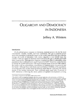 Oligarchy and Democracy in Indonesia 13