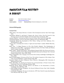 American Film History:– a Survey