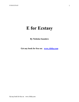 E for Ecstasy 1