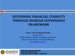 The Shariah and Legal Framework of Islamic Financial System