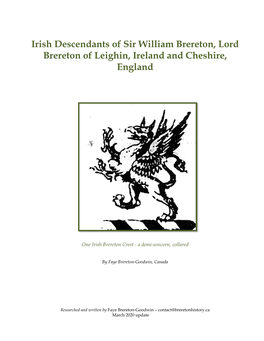 Irish Descendants of Sir Wm of Cheshire 2020