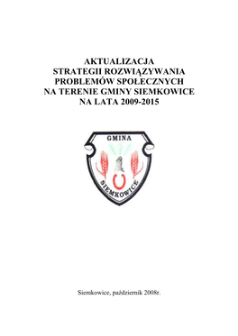 Aktualizacja Strategii Rozwiązywania Problemów Społecznych Na Terenie