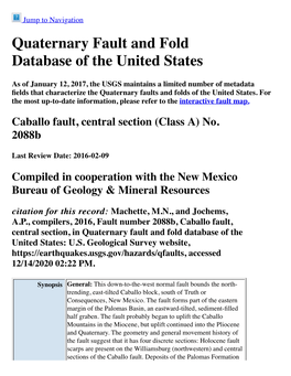 Quaternary Fault and Fold Database of the United States