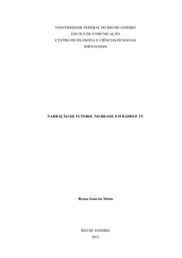 Narração De Futebol Em Rádio E Tv No Brasil