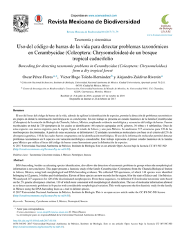 Uso Del Código De Barras De La Vida Para Detectar Problemas Taxonómicos