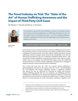 The “State of the Art” of Human Trafficking Awareness and the Impact of Third-Party Civil Cases by Marisa A