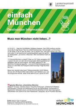 Muss Man München Nicht Lieben...?