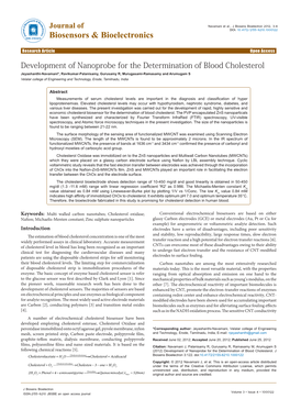 Development of Nanoprobe for the Determination of Blood Cholesterol