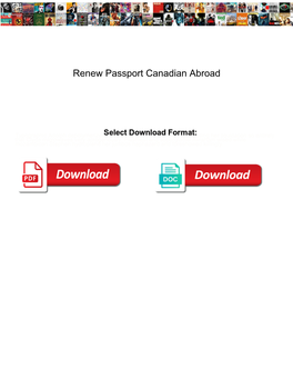 Renew Passport Canadian Abroad