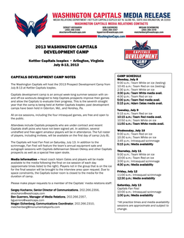 2013 Washington Capitals Development Camp